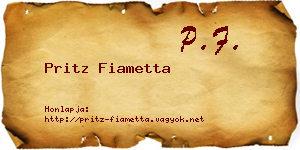 Pritz Fiametta névjegykártya